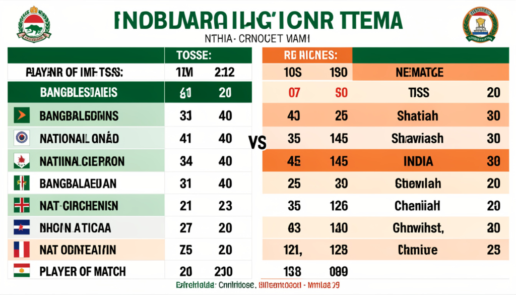Bangladesh national cricket team vs India national cricket team match scorecard